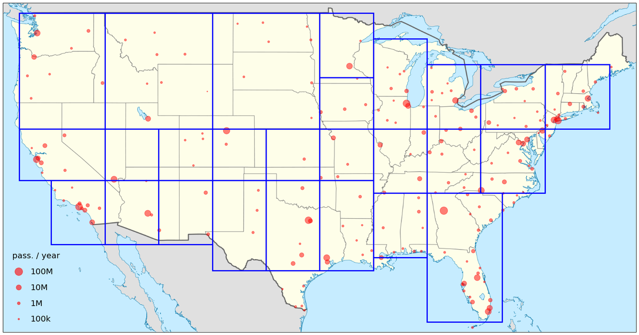US regions for measurement